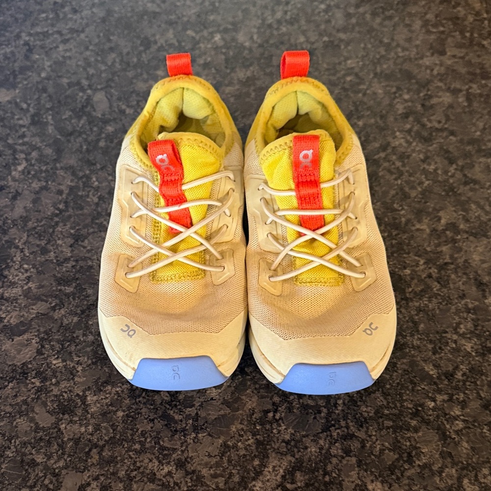 On Running Kids Sneakers in Beige, Red, and Yellow